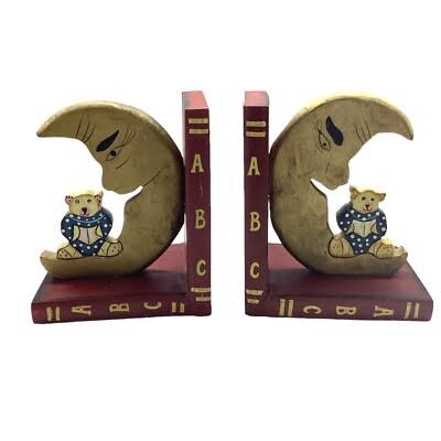 Carved Moon Bookend