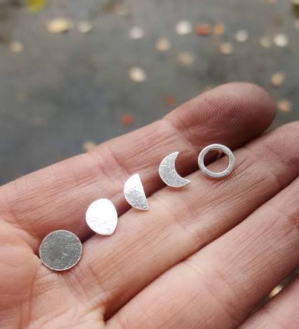 Moon Phase Stud Earrings