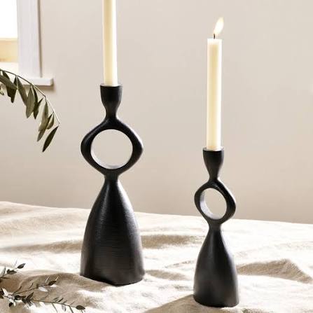 Obsidian Taper Candle Holder